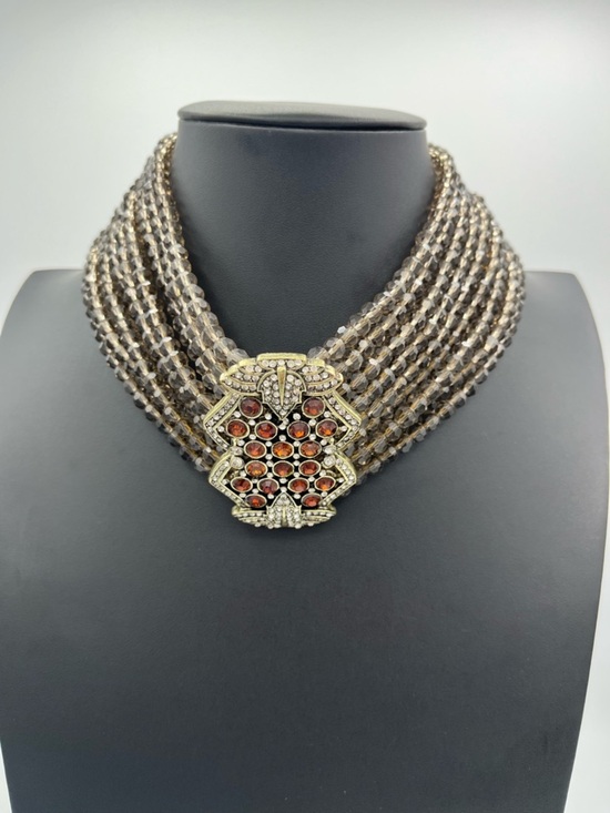 Heidi Daus Jewelry - Heidi Daus Dazzling Swarovski Crystal Beaded Choker Necklace Brown NWOT